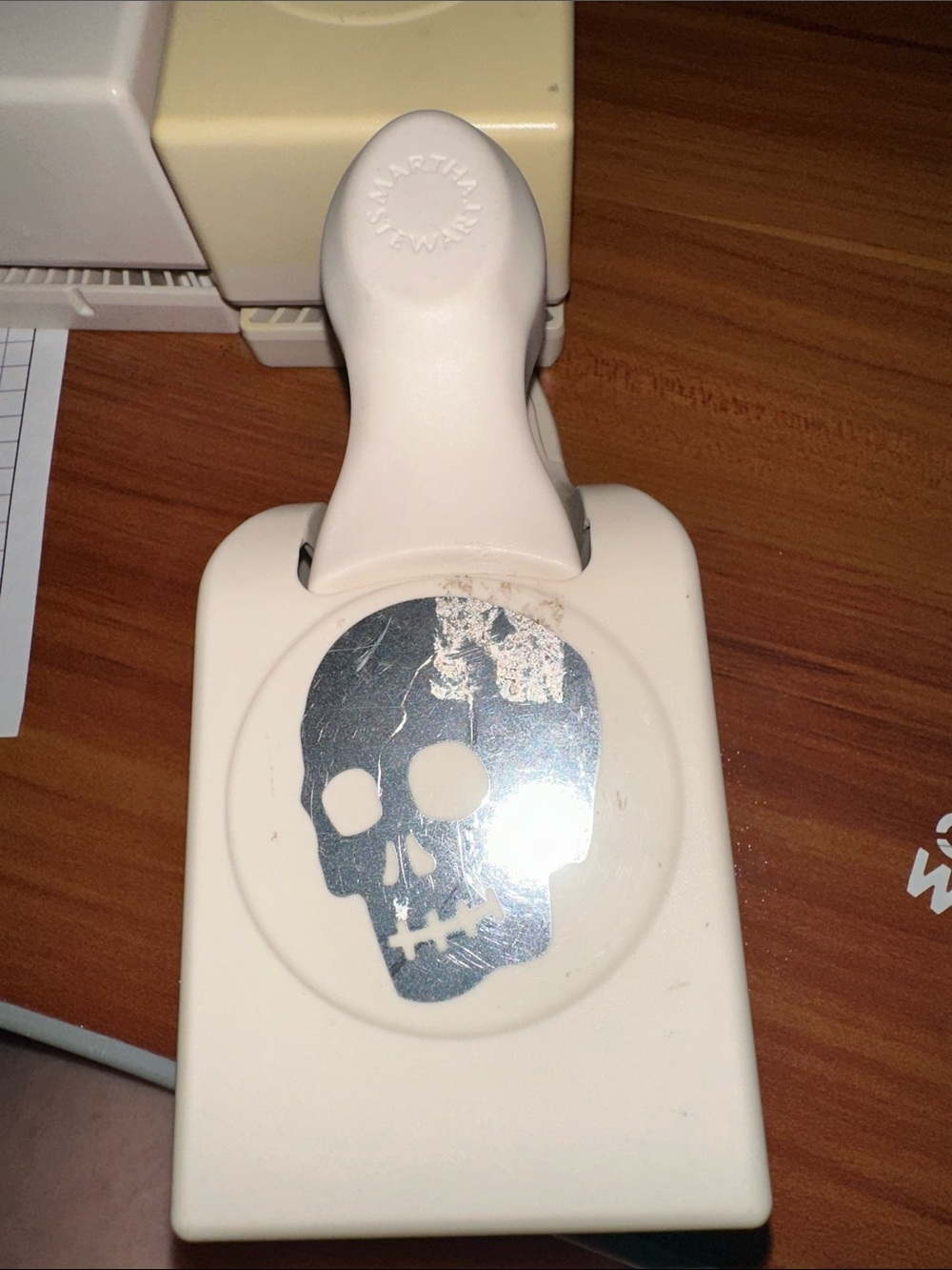 martha stewart White Craft Paper Punch with Skull Motif